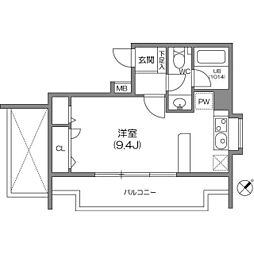 ルクレ森下レジデンス ワンルームの間取図画像