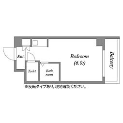 ドミール堺筋本町 ワンルームの間取図画像