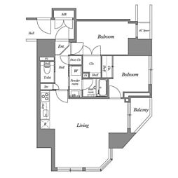 V-styleIRIYA 2LDKの間取図画像