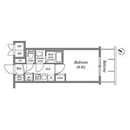 メインステージ大阪ノースマーク 1Kの間取図画像
