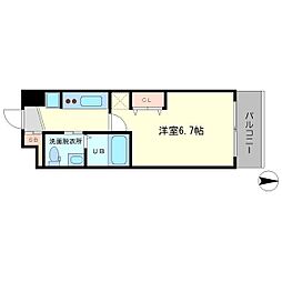アーデンタワー本町イースト 1Kの間取図画像