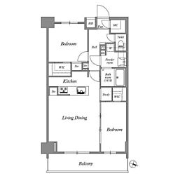 スプランディッド西日暮里 2LDKの間取図画像