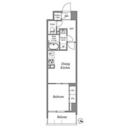 スプランディッド西日暮里 1DKの間取図画像