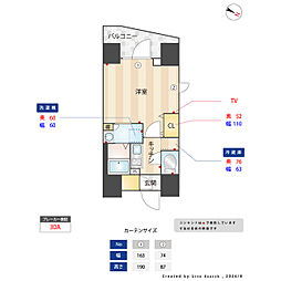 ルネサンスコート本蓮沼 1Kの間取図画像