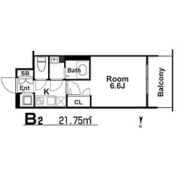 エスリード阿波座パークレジデンス 1Kの間取図画像