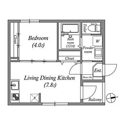 モユル東部市場 1DKの間取図画像