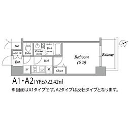 アドバンス大阪SERENO 1Kの間取図画像