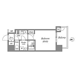アドバンス大阪プエルタ 1Kの間取図画像