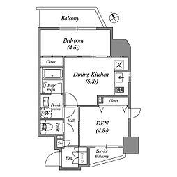 リビオメゾン入谷 2DKの間取図画像