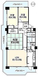 ネオコーポ茨木 3LDKの間取図画像