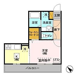 メゾン新浦安 1Kの間取図画像