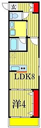 LEO四拾八番館 1LDKの間取図画像