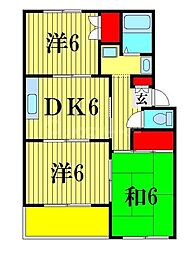 ハイムみやぼり 3DKの間取図画像