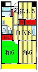トップアイランドコーポ 3DKの間取図画像