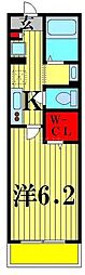 AJ西船橋 1Kの間取図画像
