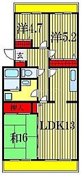 パレス・オオハク 3LDKの間取図画像