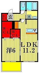 メゾンシンフォニー 1LDKの間取図画像