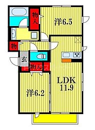 レジデンスヒルトップX XI 2LDKの間取図画像