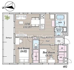 CLIVIA東菅野1丁目 2LDKの間取図画像