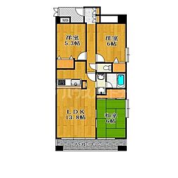 グランリーブル 3LDKの間取図画像