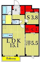 ノルデランテ篠崎 1SLDKの間取図画像