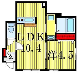 フルーレット 1LDKの間取図画像