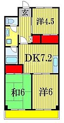アミカル高橋 3DKの間取図画像