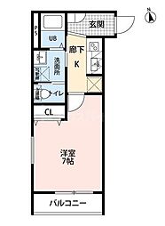 KISBIG市川 1Kの間取図画像