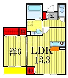 メゾンドール 1LDKの間取図画像