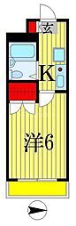 ロックグランデ船橋 1Kの間取図画像