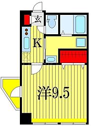 メルヴェイユ 1Kの間取図画像