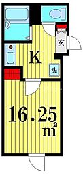 コンフォール新小岩 1Kの間取図画像