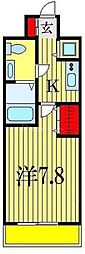 S-FORT船橋本町 1Kの間取図画像