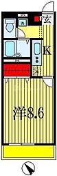 アンプルールフェールプリミエール 1Kの間取図画像