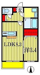 インペリアル1 1LDKの間取図画像
