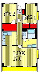 エリートイン船橋 2LDKの間取図画像