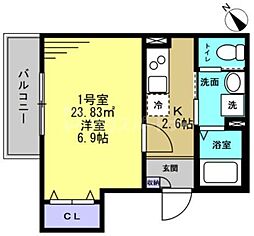 Lilie 1Kの間取図画像