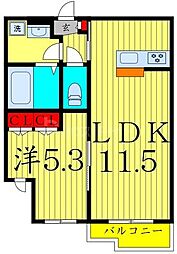 プラネッツ 3階1LDKの間取り