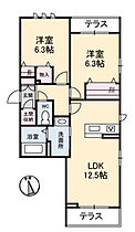 岡山県岡山市北区西長瀬（賃貸マンション2LDK・1階・59.12㎡） その2