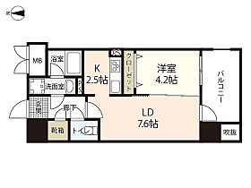 岡山県岡山市北区下石井2丁目（賃貸マンション1LDK・11階・37.08㎡） その2