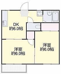 ローゼハイツ 2DKの間取図画像
