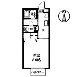 杉乃子ハイム 1Kの間取図画像