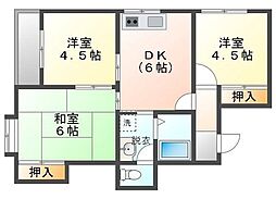 ストークマンションおおすぎ 3DKの間取図画像