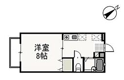 コーポさとう2 1Kの間取図画像
