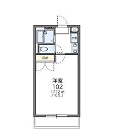 レオパレスエスペランセ 1Kの間取図画像