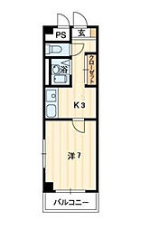 グレイスタワー 1Kの間取図画像