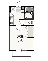 ラッキー下中野 1Kの間取図画像