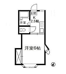 ロマーナ中庄 1Kの間取図画像
