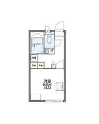 レオパレスプラムK 1Kの間取図画像