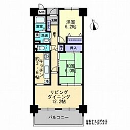サーパス藤原西町 2LDKの間取図画像